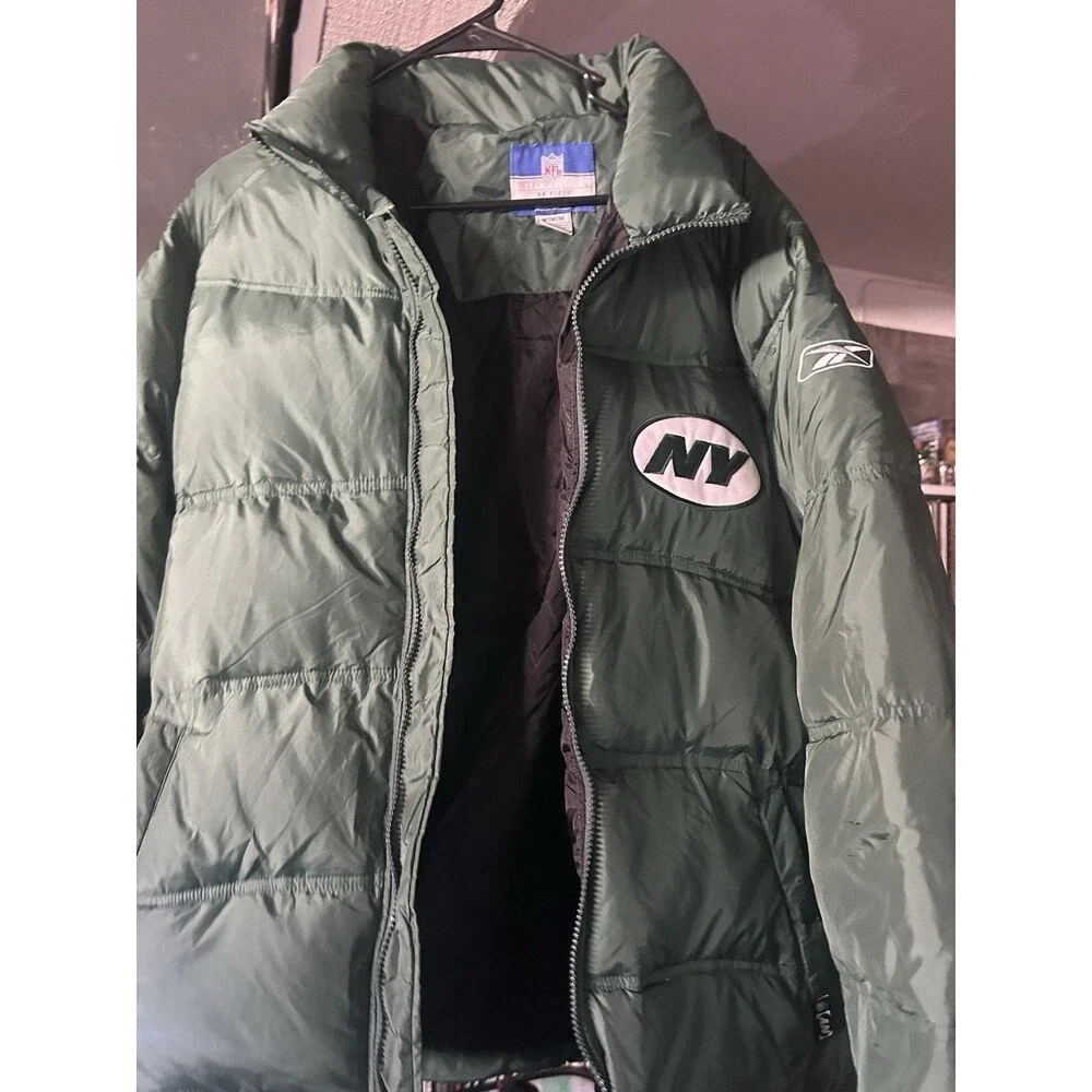 Reebok - New York Jets NFL On Field Puffer Jacket Mens M - Green - Coat